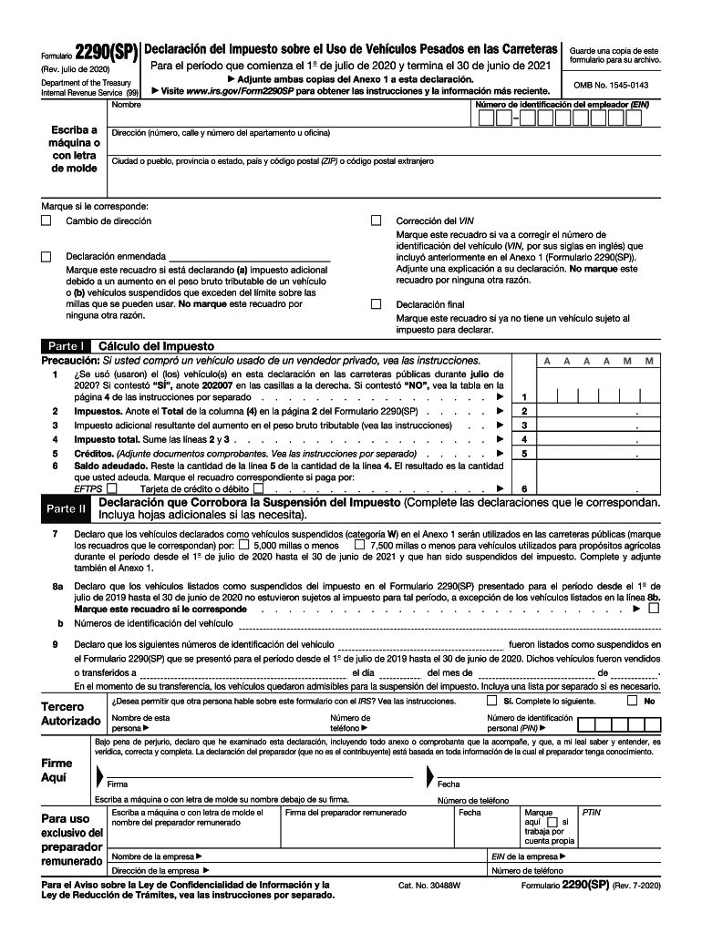 Printable Form 2290