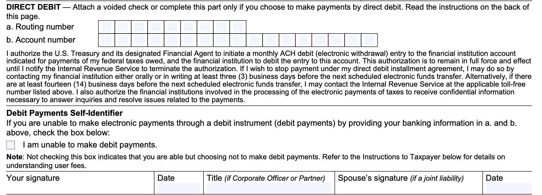 Irs Form 433-D Download