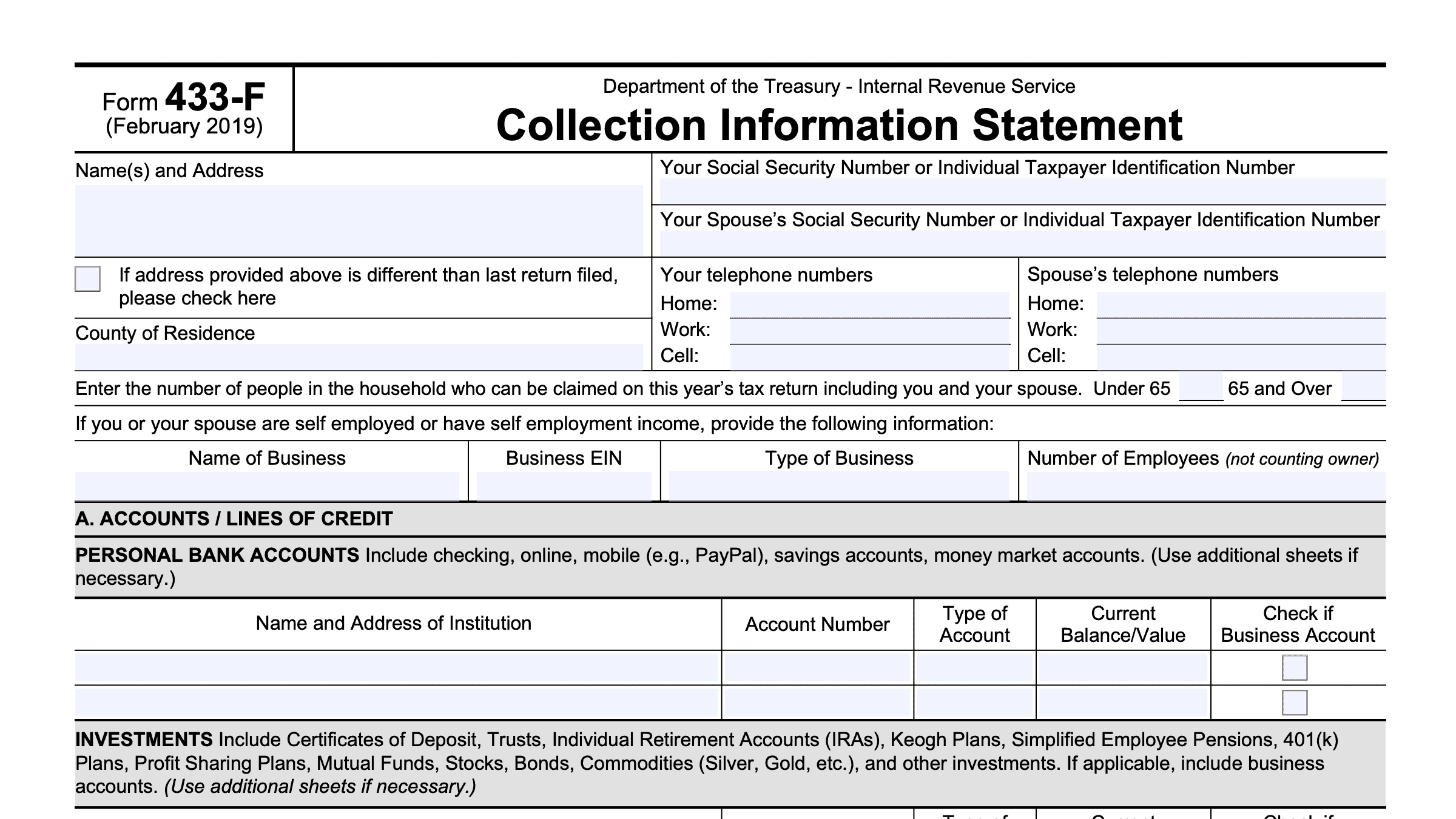 Where Do I Mail Irs Form 433 Mailing Address