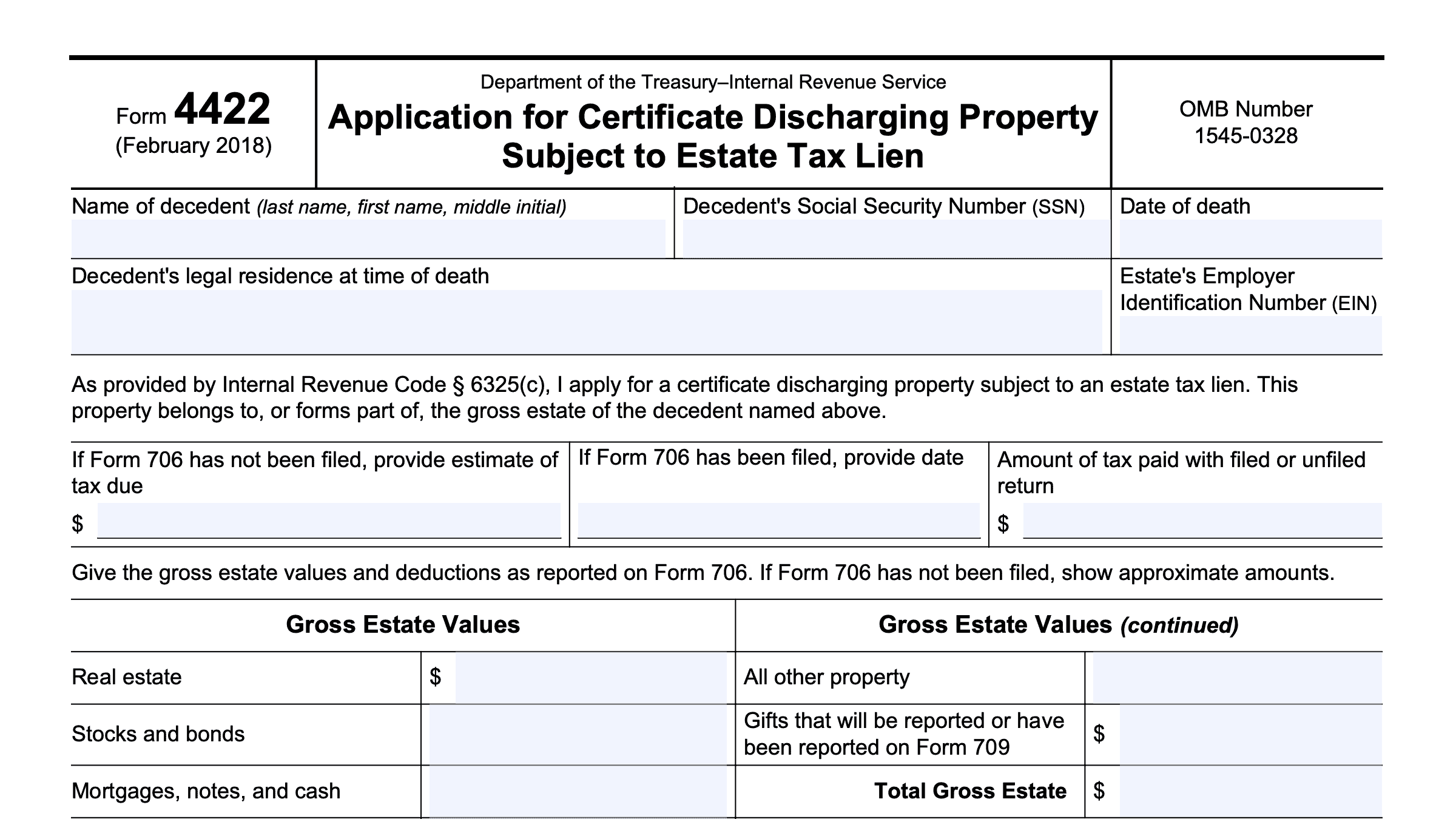 IRS Form 4422 Instructions