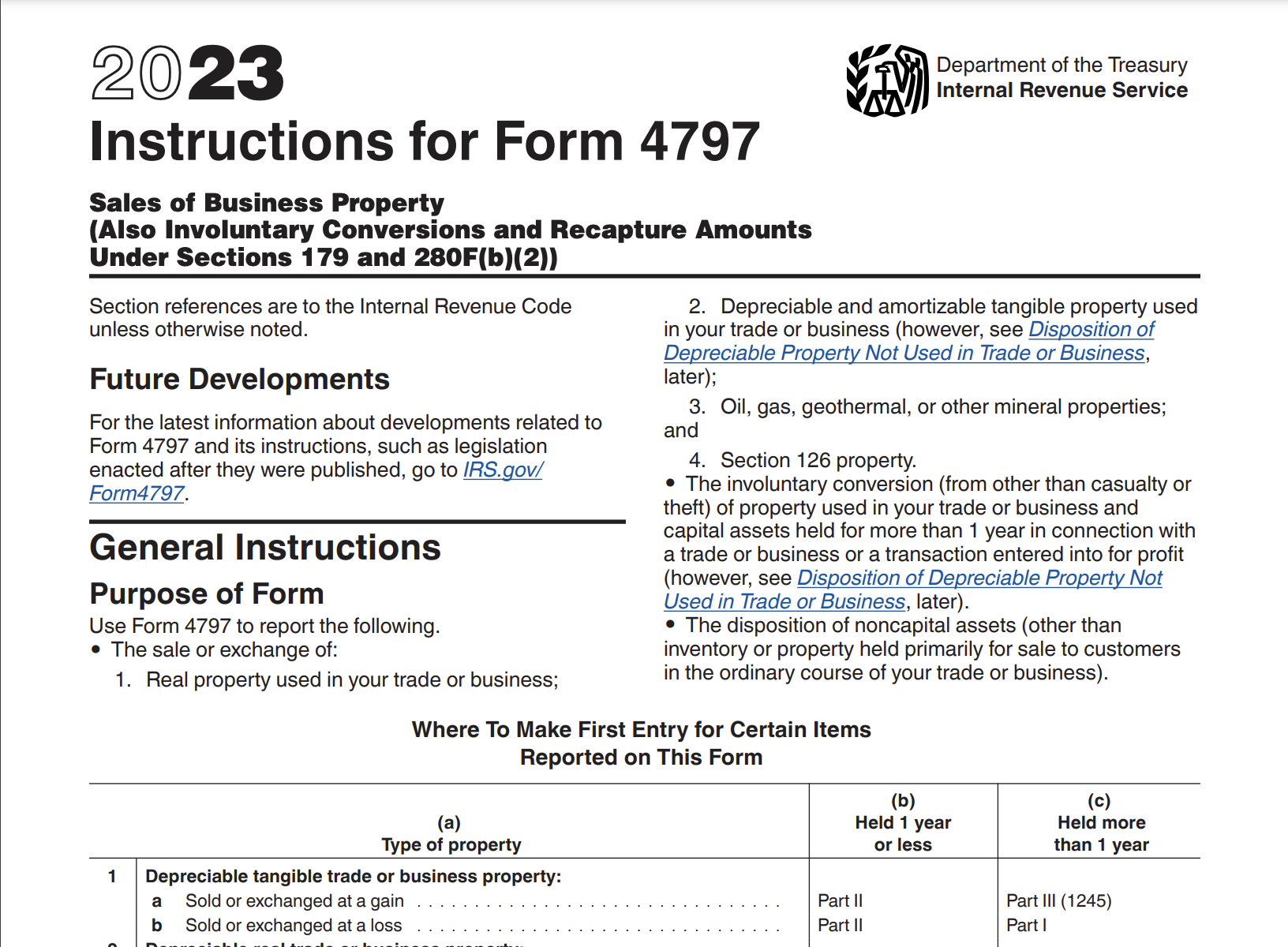 Irs Form 4797 Instructions