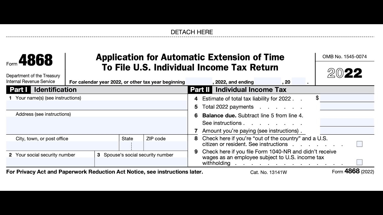 Irs Form Extension Of Time To File