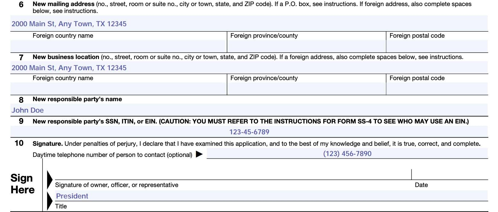 IRS Form 8822 B Instructions Change Of Address Or Party