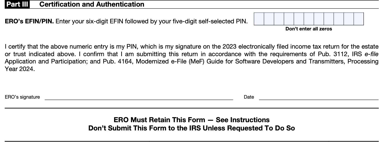 IRS Form 8879 F Instructions E File Signature For IRS Form 1041