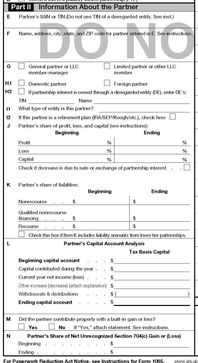 IRS Issues Second Draft Of Form 1040 Schedule K 1 Asking For 
