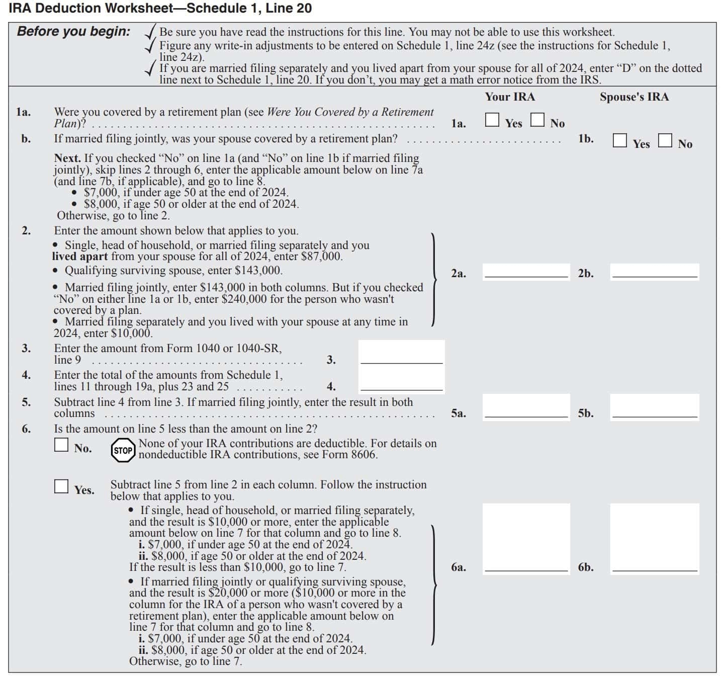 IRS Schedule 1 Instructions Additional Income amp AGI Adjustments