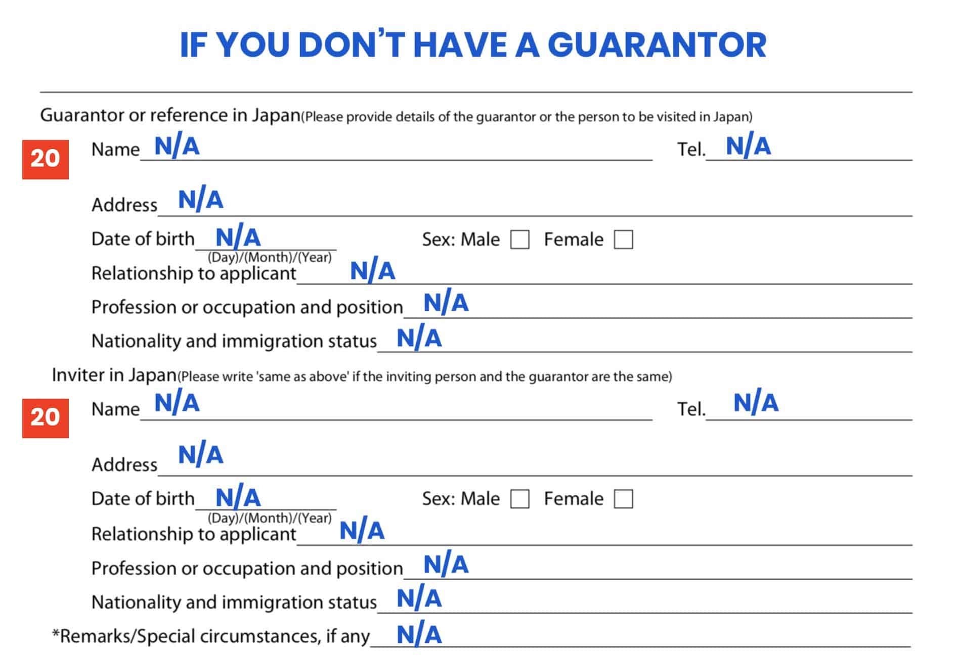 JAPAN VISA APPLICATION FORM Sample How To Fill It Out The 
