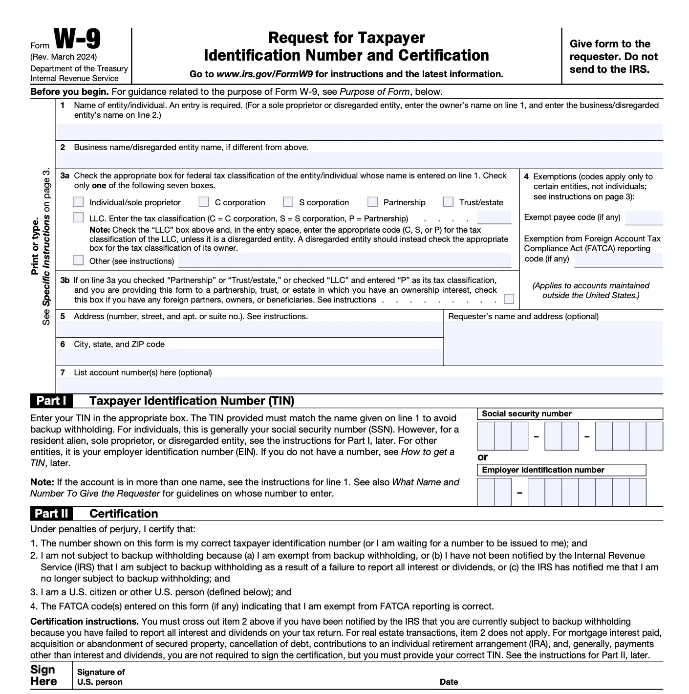 W-9 Form Vs W-2