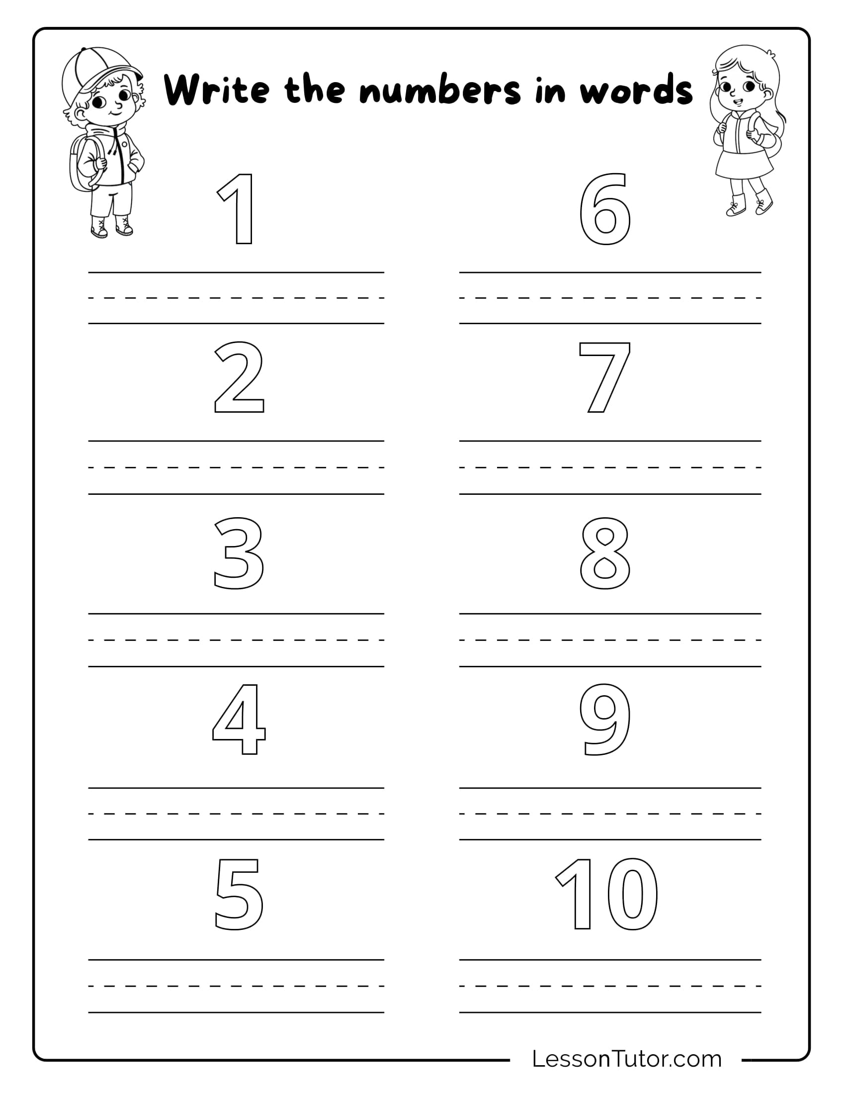 Kindergarten Numbers In Words 1 30 Worksheets Free Coloring 