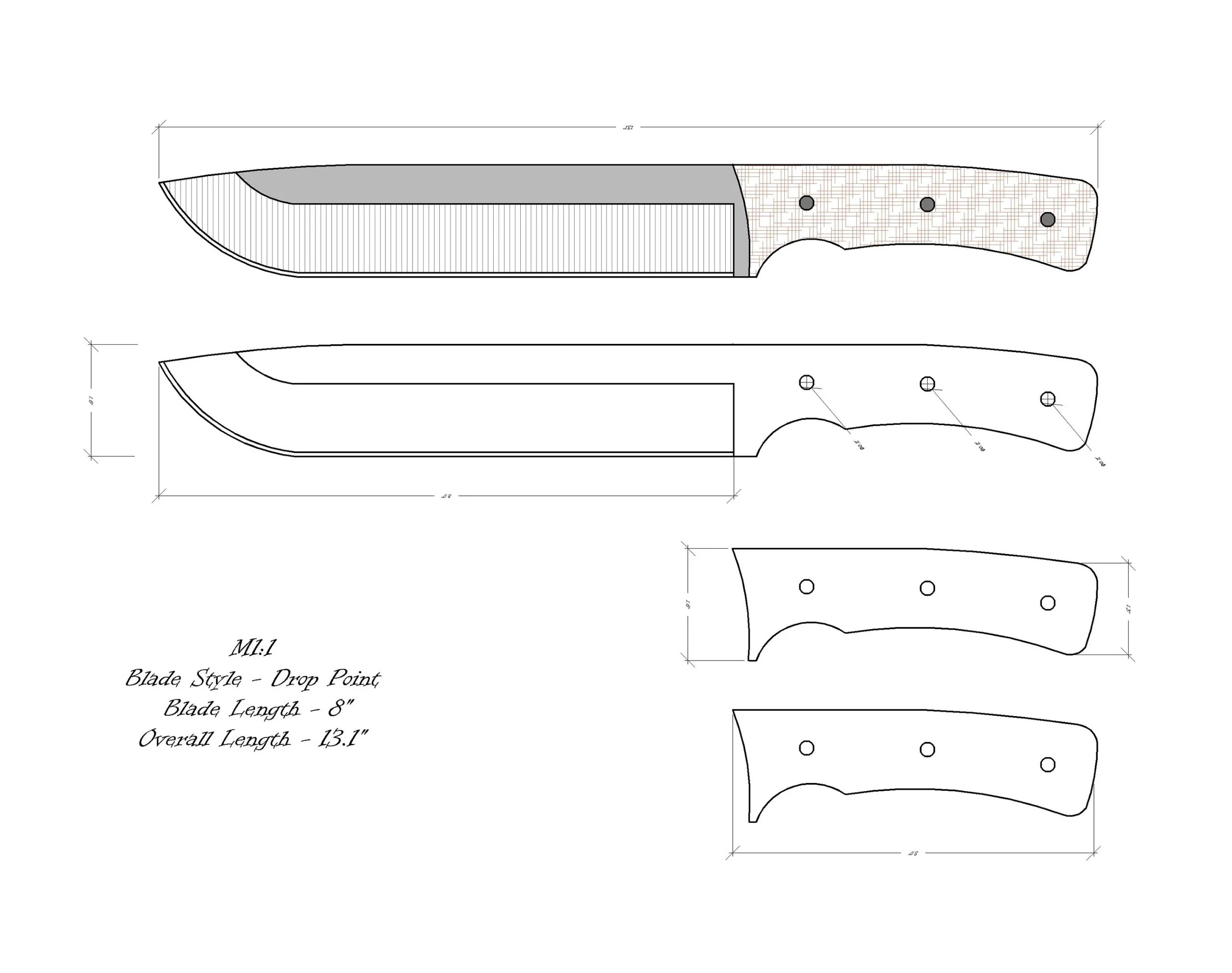 Knife Drawing knife Sketch knife Templates Printable custom Knife 