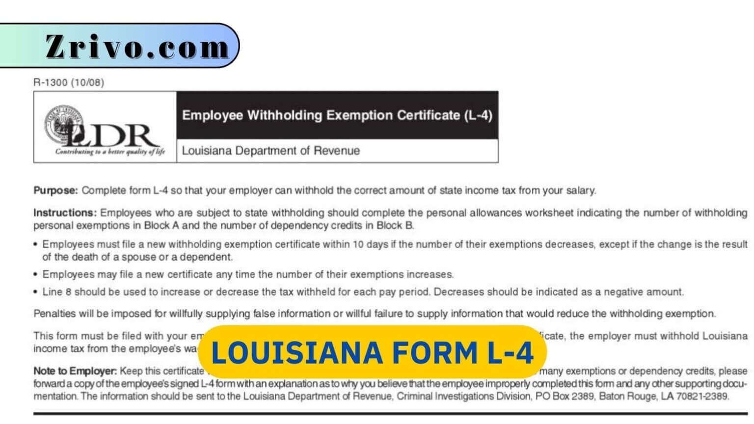 L4 Tax Form Printable