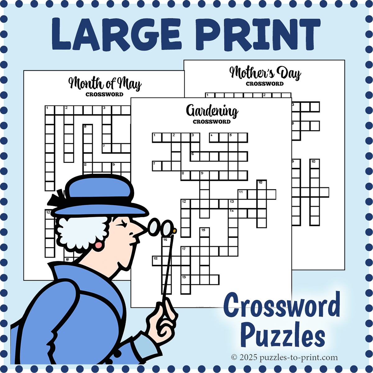 Large Easy Crossword Puzzles Printable
