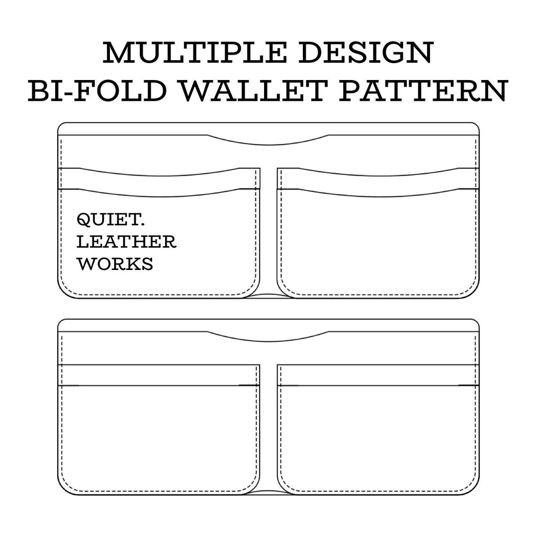 Leather Bi fold Wallet Pattern Multiple Designs Follow Along 