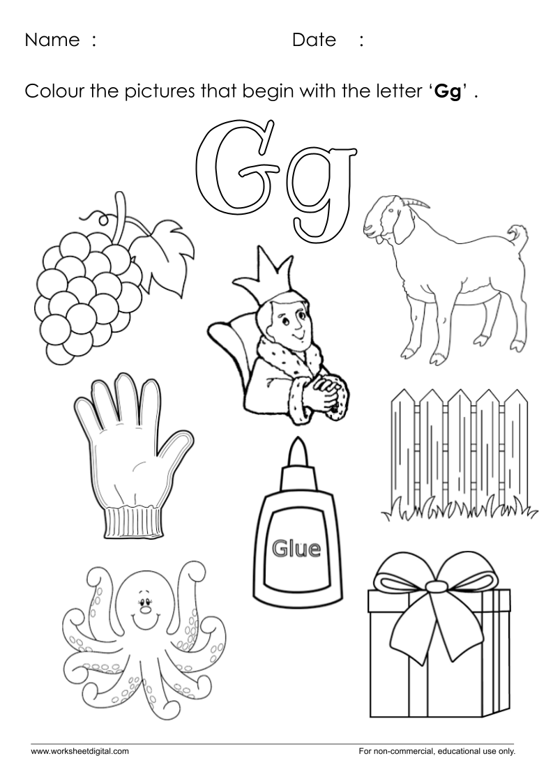 Letter G Worksheet For Kindergarten Worksheet Digital 1 