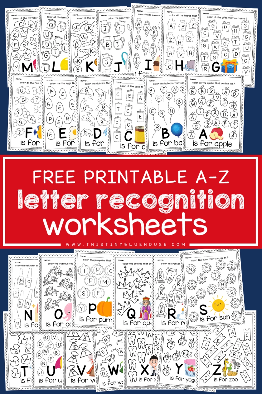 Letter Recognition Worksheets 26 Page Free Printable PDF Bundle 