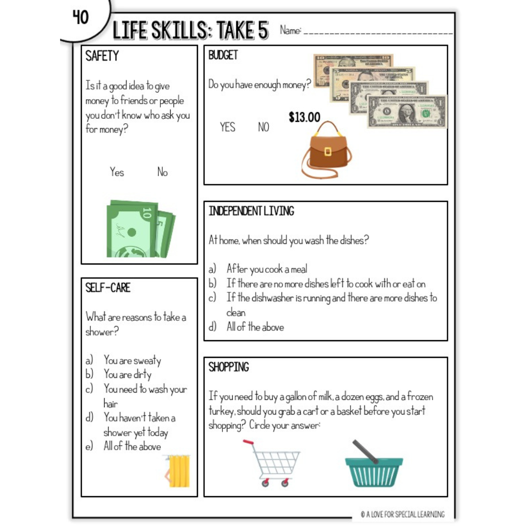 Life Skills Money Problems Worksheet teacher Made Twinkl 