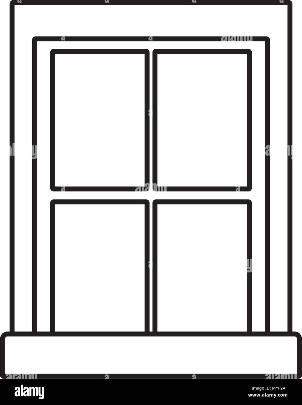 Line Window House Modern Architecture Design Stock Vector Image 