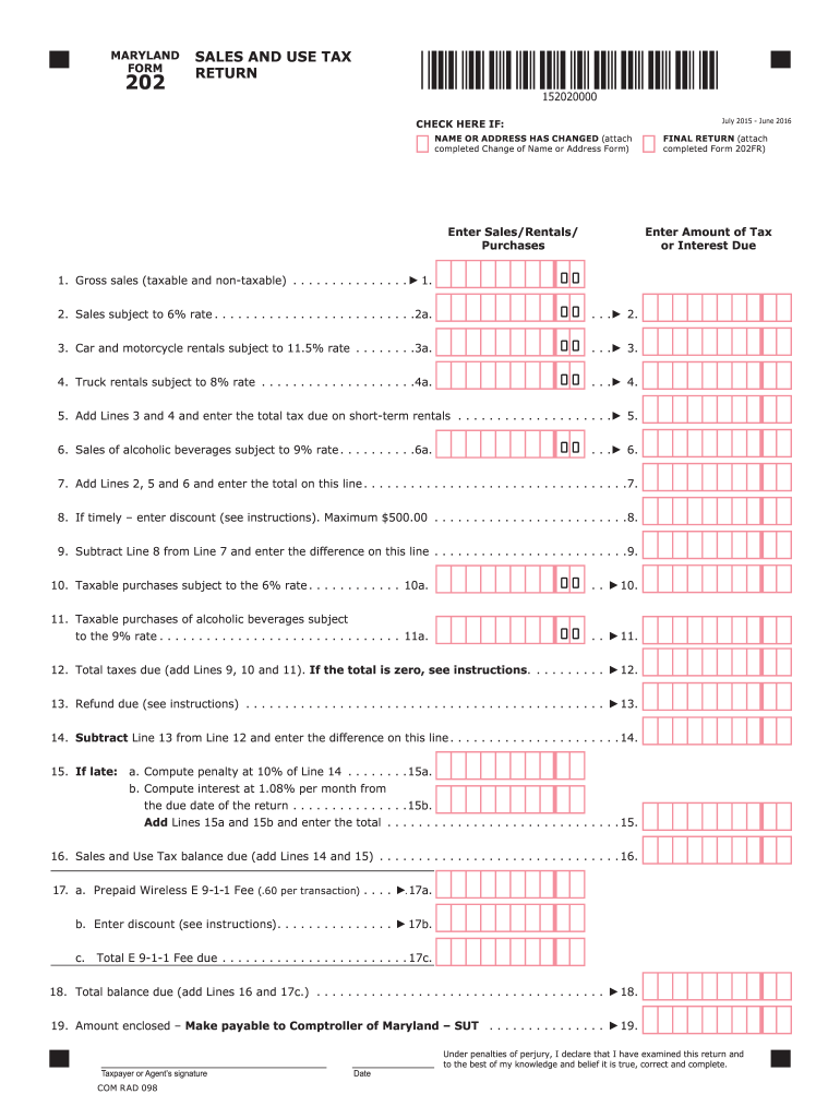 Maryland Form 202 Fill Out amp Sign Online DocHub