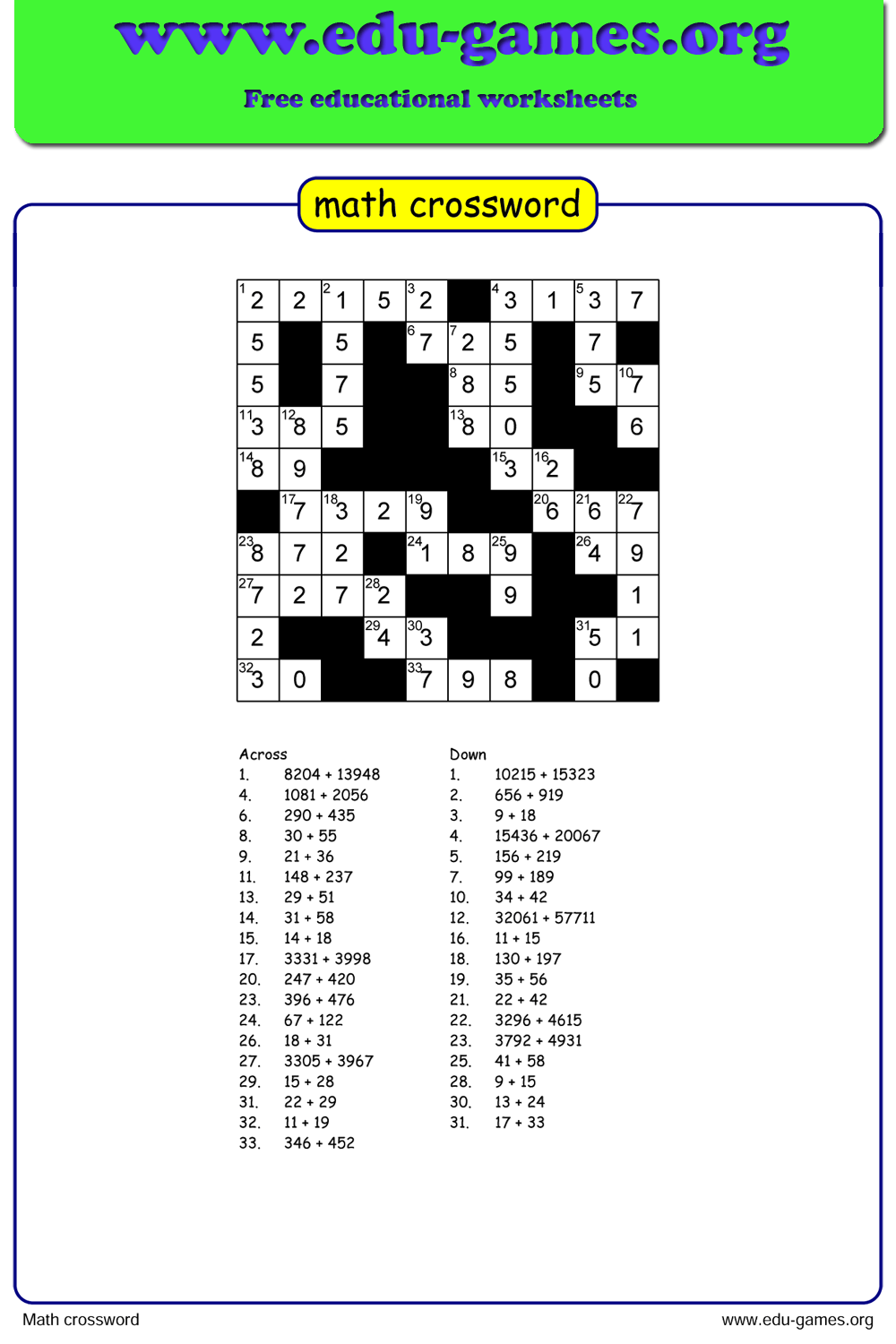 Create A Free Crossword Puzzle Free Printable