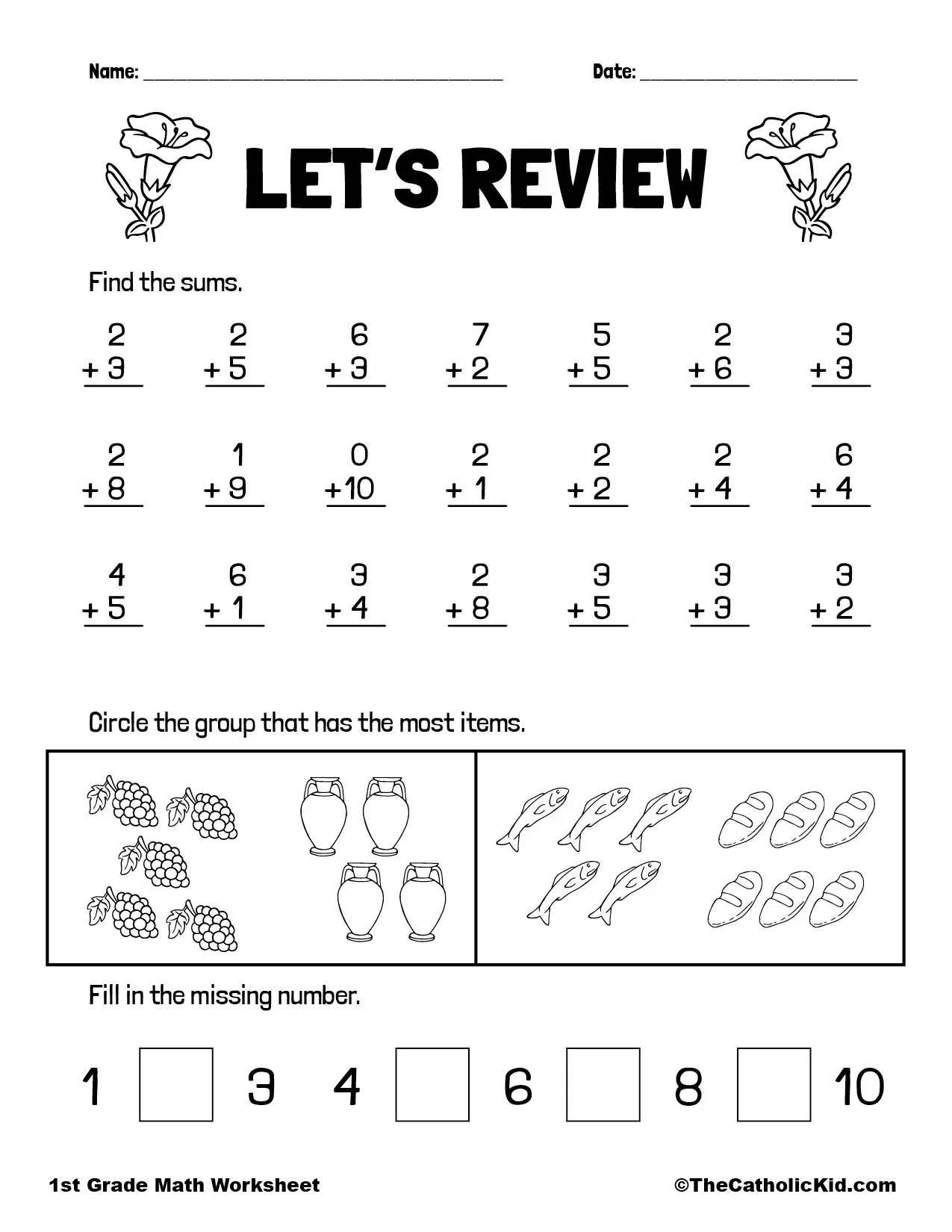 Printable Addition Worksheets For Grade 1