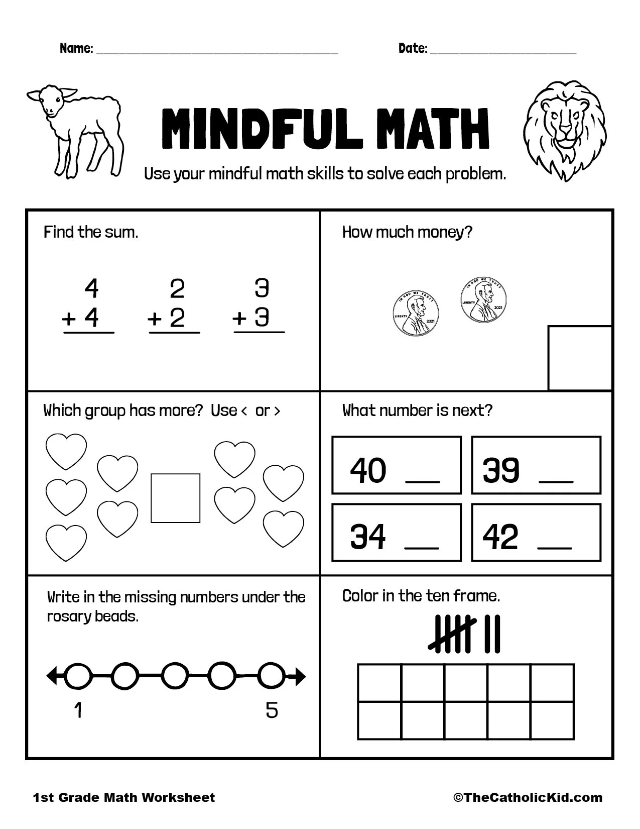 Printable First Grade Worksheets