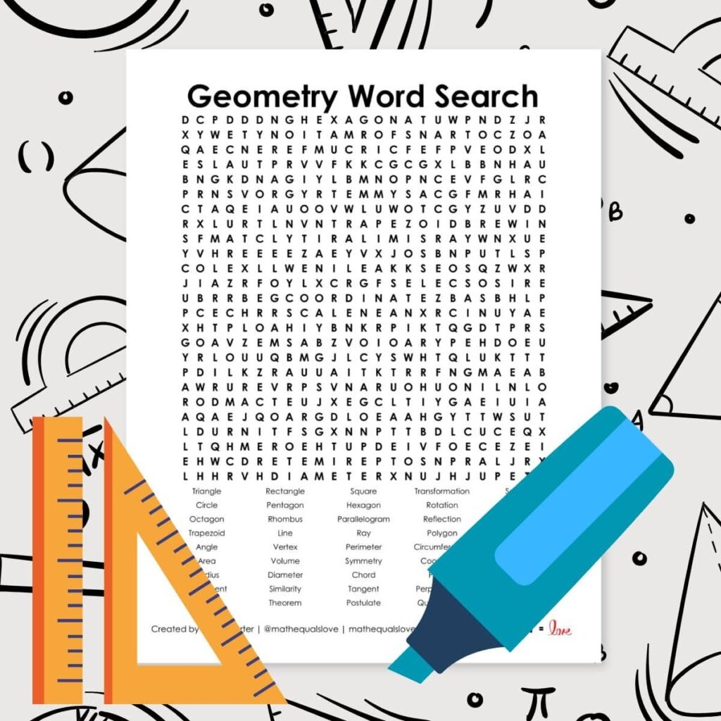 Math Word Search Puzzles Printable