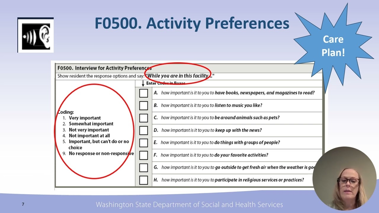 MDS3 0 Section F Preferences For Customary Routine And Activities Unit 4 Section 1