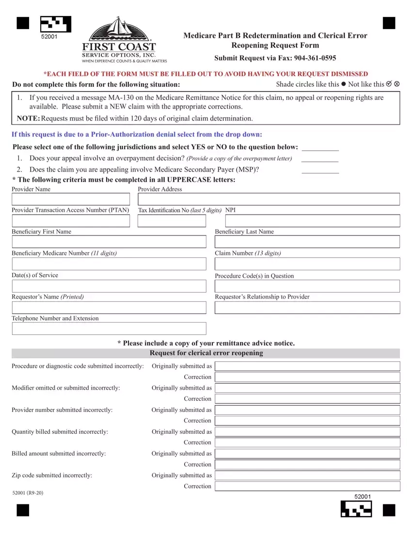 Medicare Part B Redetermination PDF Form FormsPal