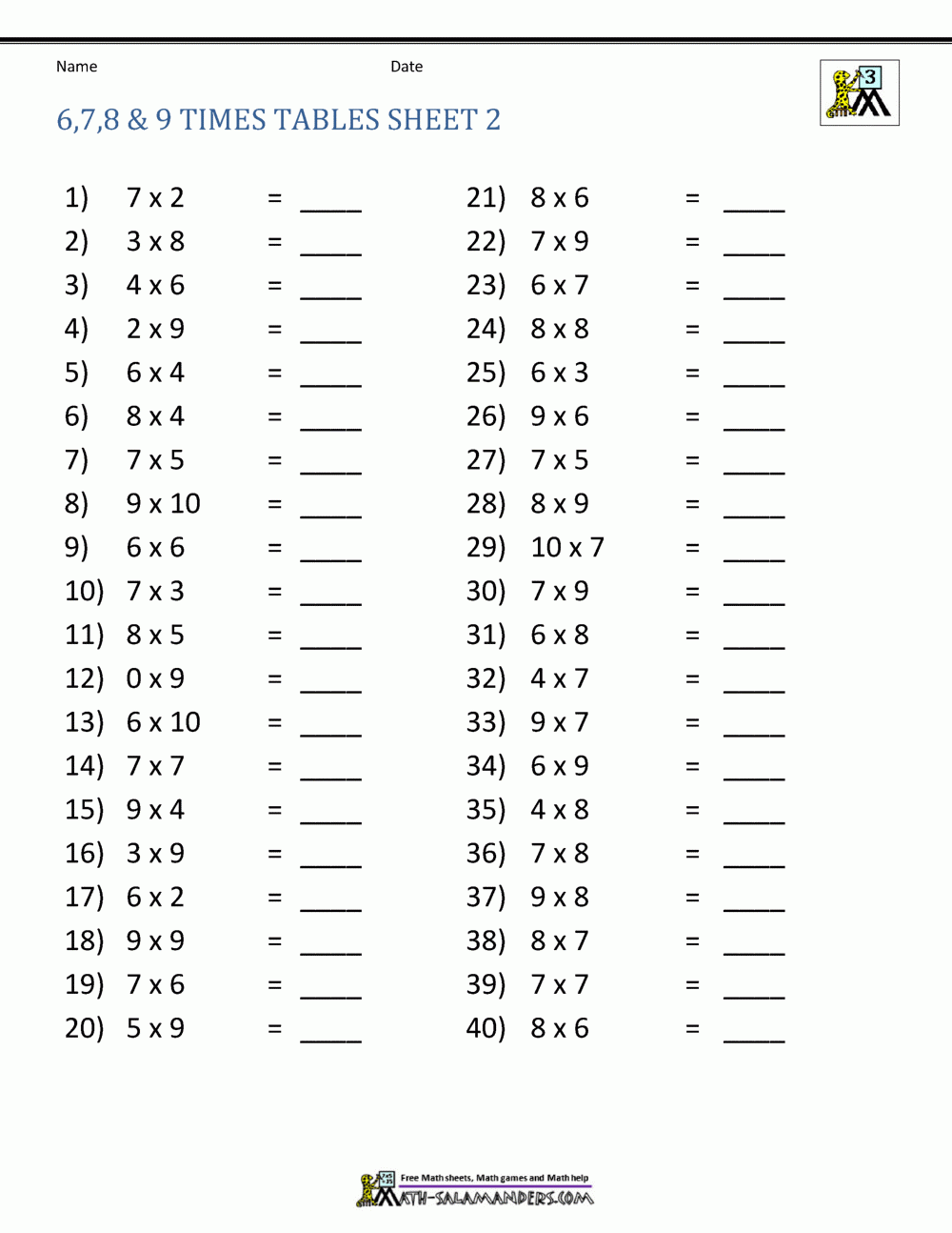 Printable Math Worksheets Free Grade 3