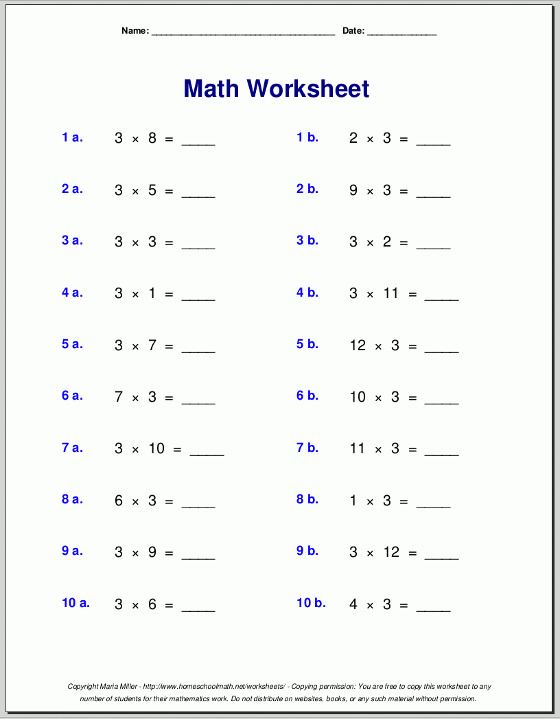 Printable Worksheets For Math