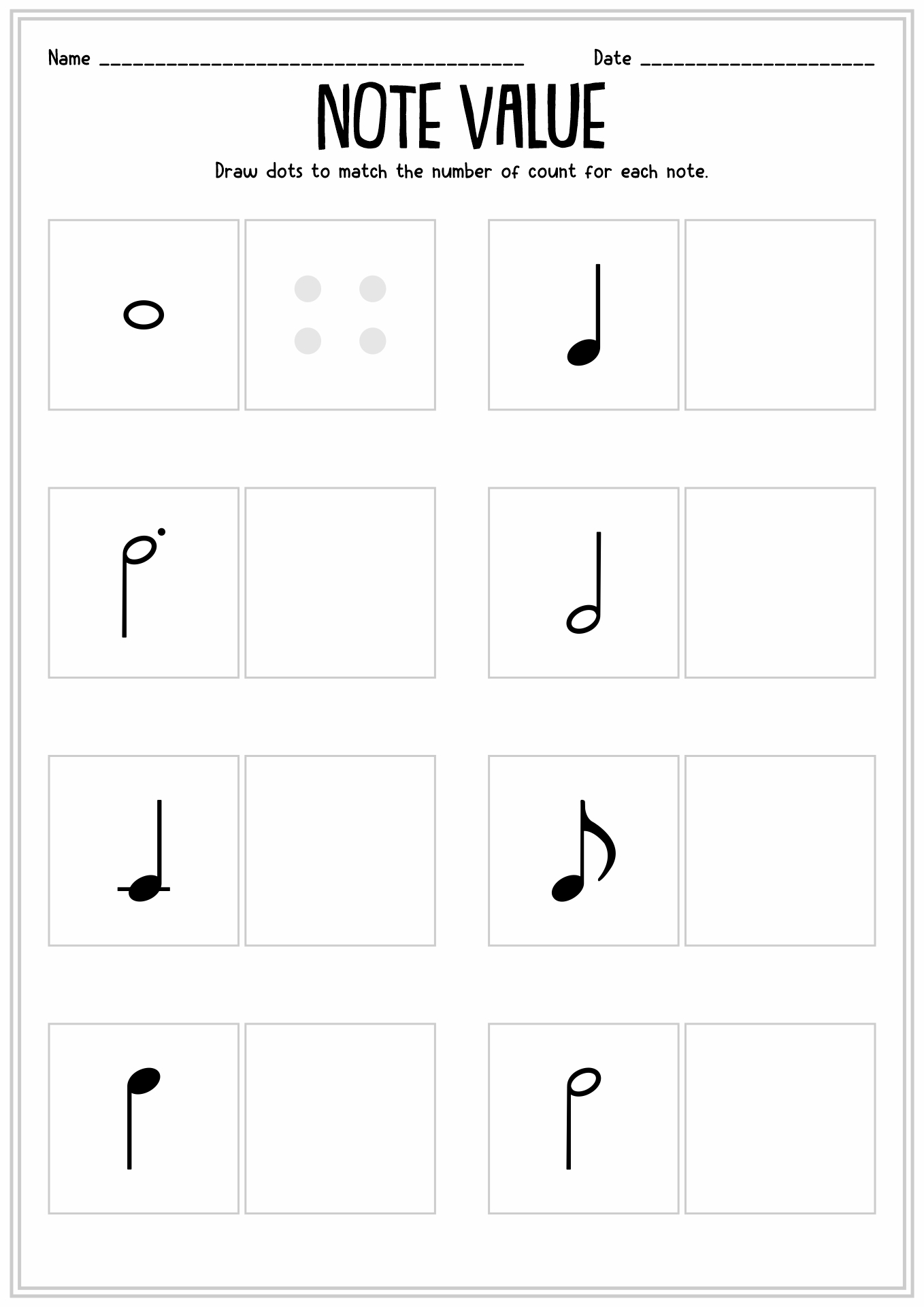 Music Note Value Worksheet Learn Rhythms With Printable Exercises