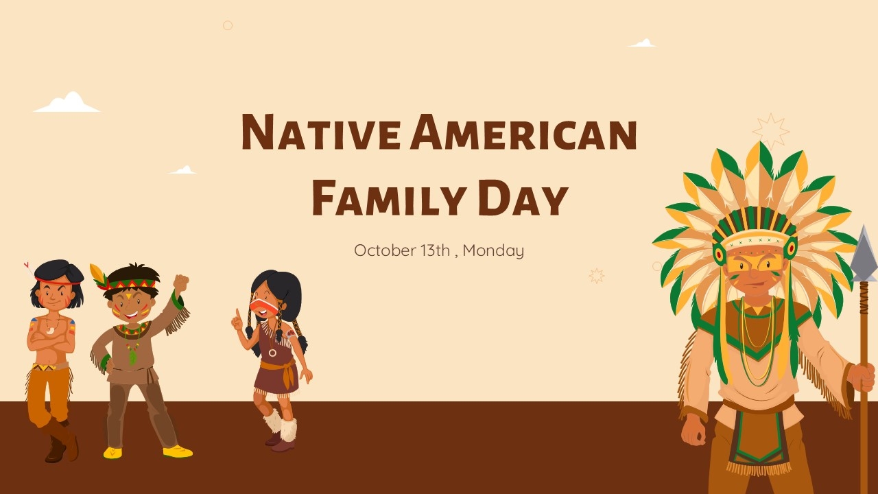 Native American Family Day Poster For PPT And Google Slides 
