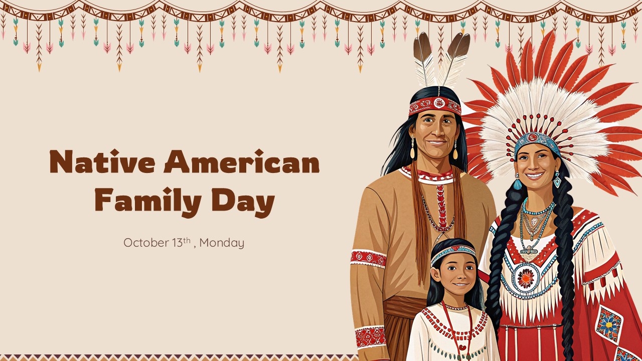 Native American Family Day Poster For PPT And Google Slides 