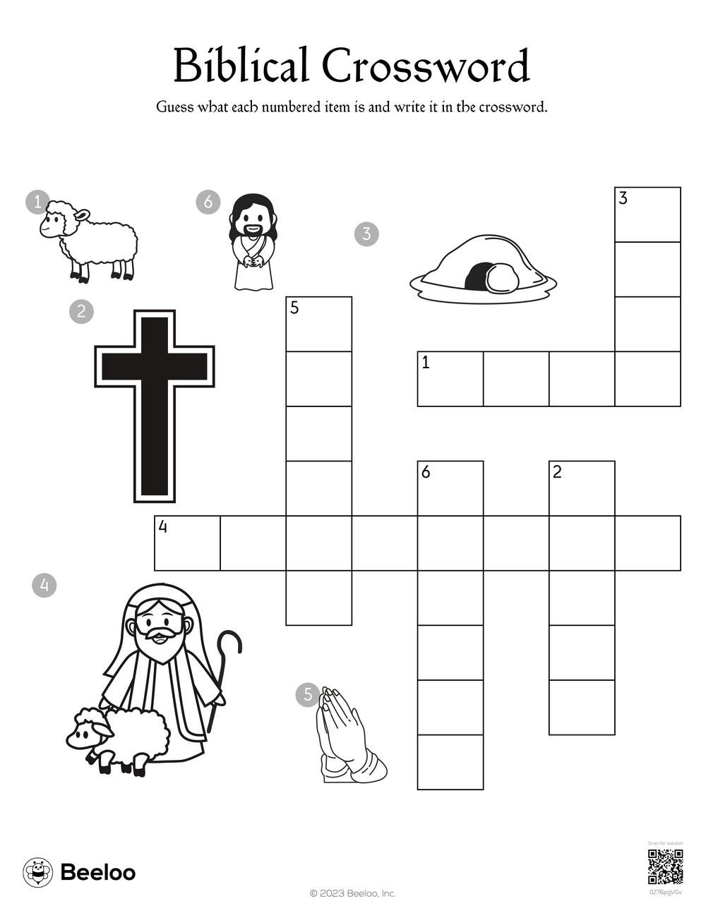 New Testament themed Crossword Puzzles Beeloo Printable Crafts 