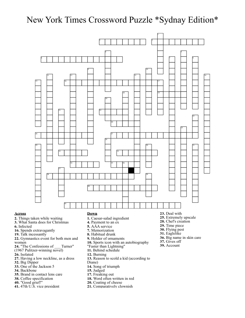 Printable Crossword Puzzles Easy Ny Times