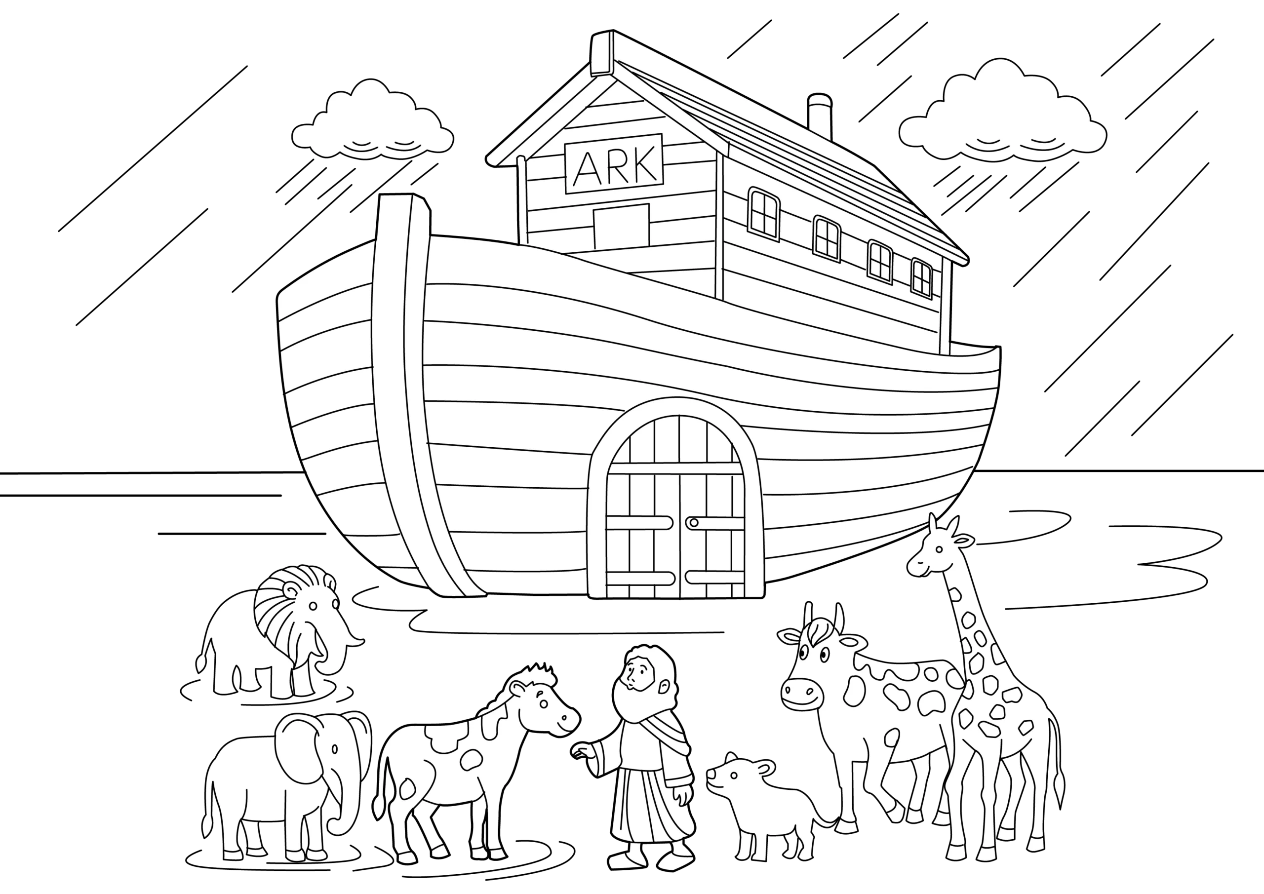 Noah s Ark Coloring Page Free Printable PDF For Kids