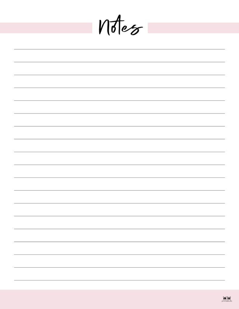 Note Pages amp Templates 30 FREE Printables Printabulls