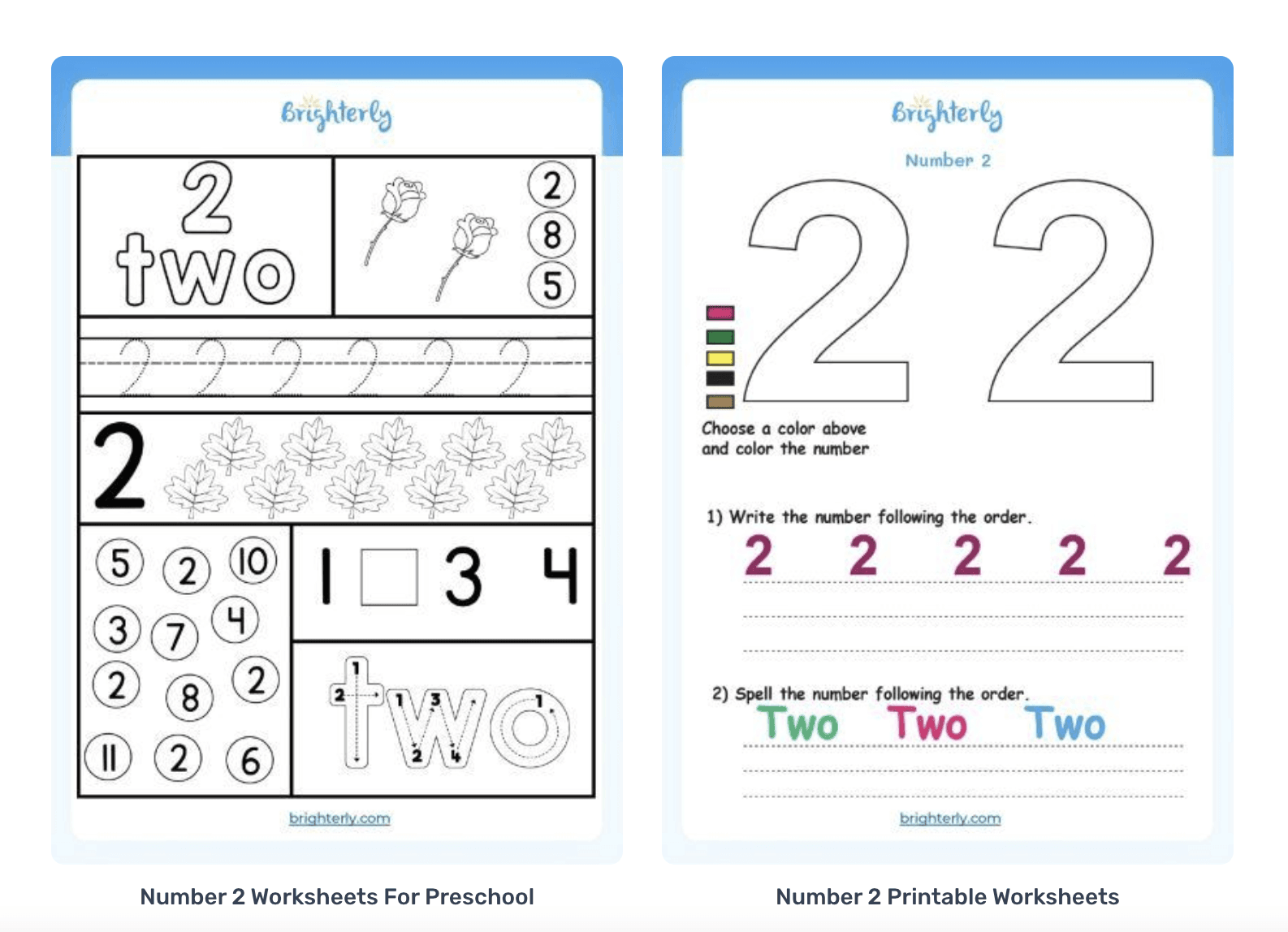 Number 2 Worksheets