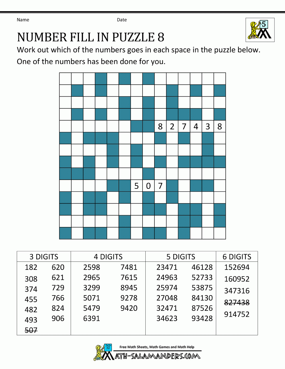 Printable Seek And Find Number Puzzles