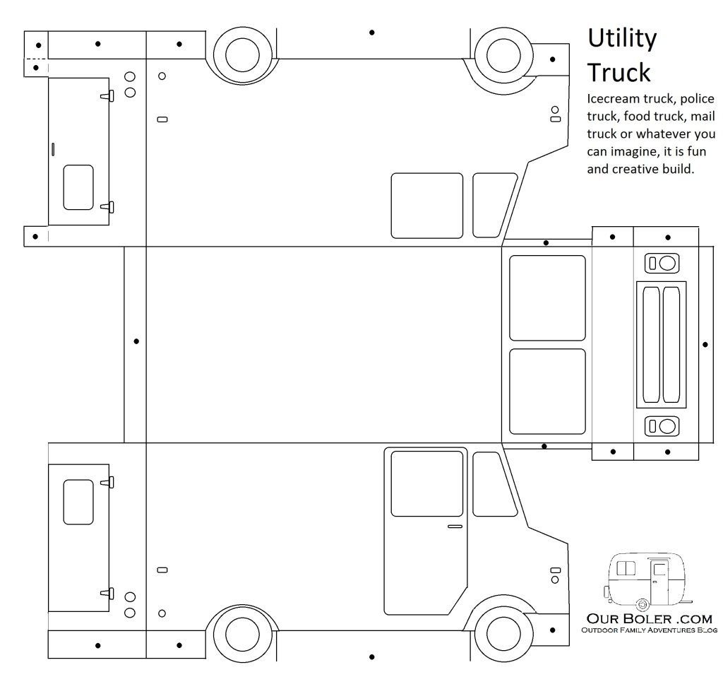 Paper Food Truck Template Easy To Assemble