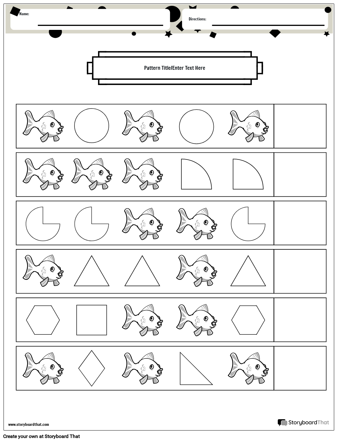 Pattern Worksheets Free Printables By Storyboard That