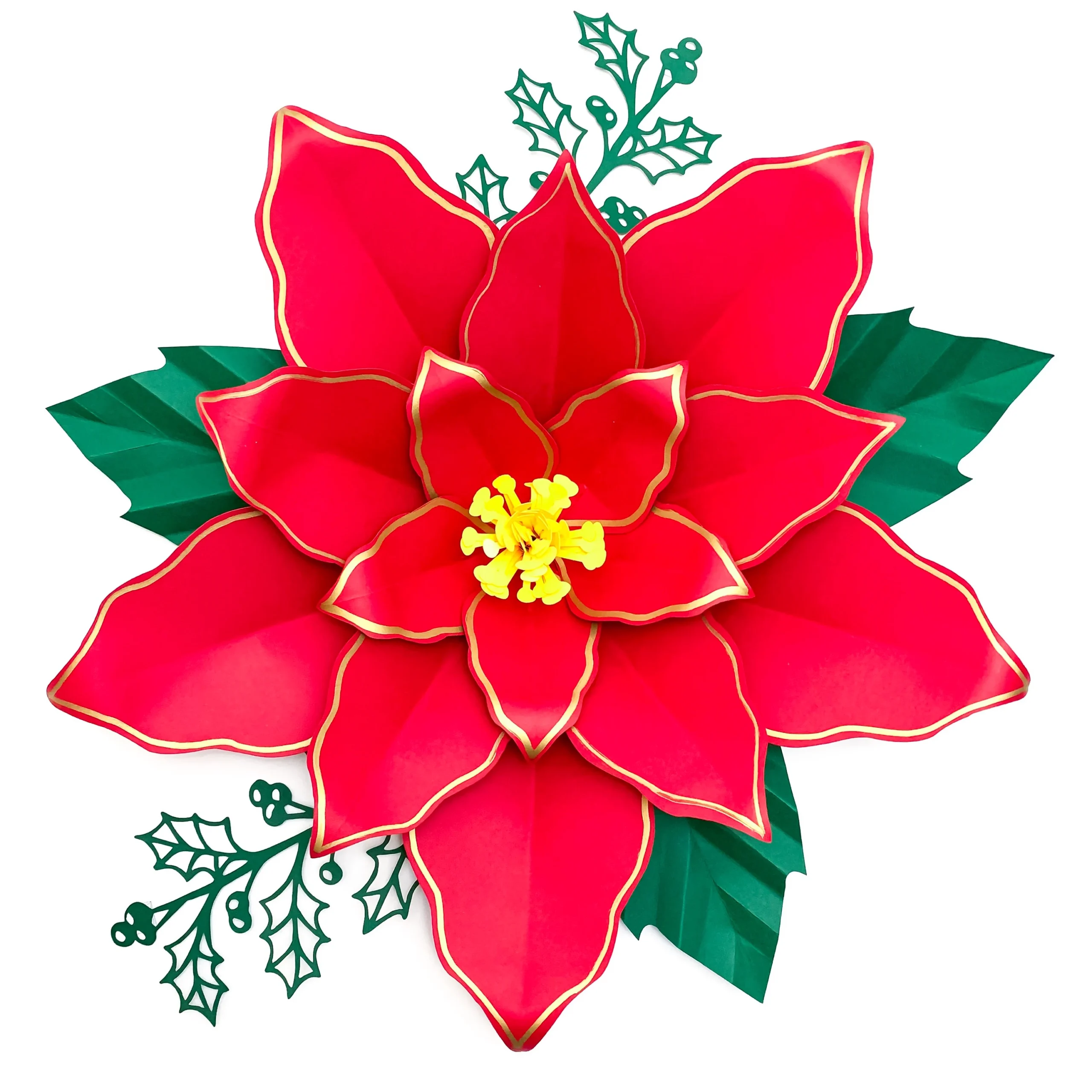 PDF Paper Flowers Poinsettia 4 Templates 3d DIY Paper Flower 