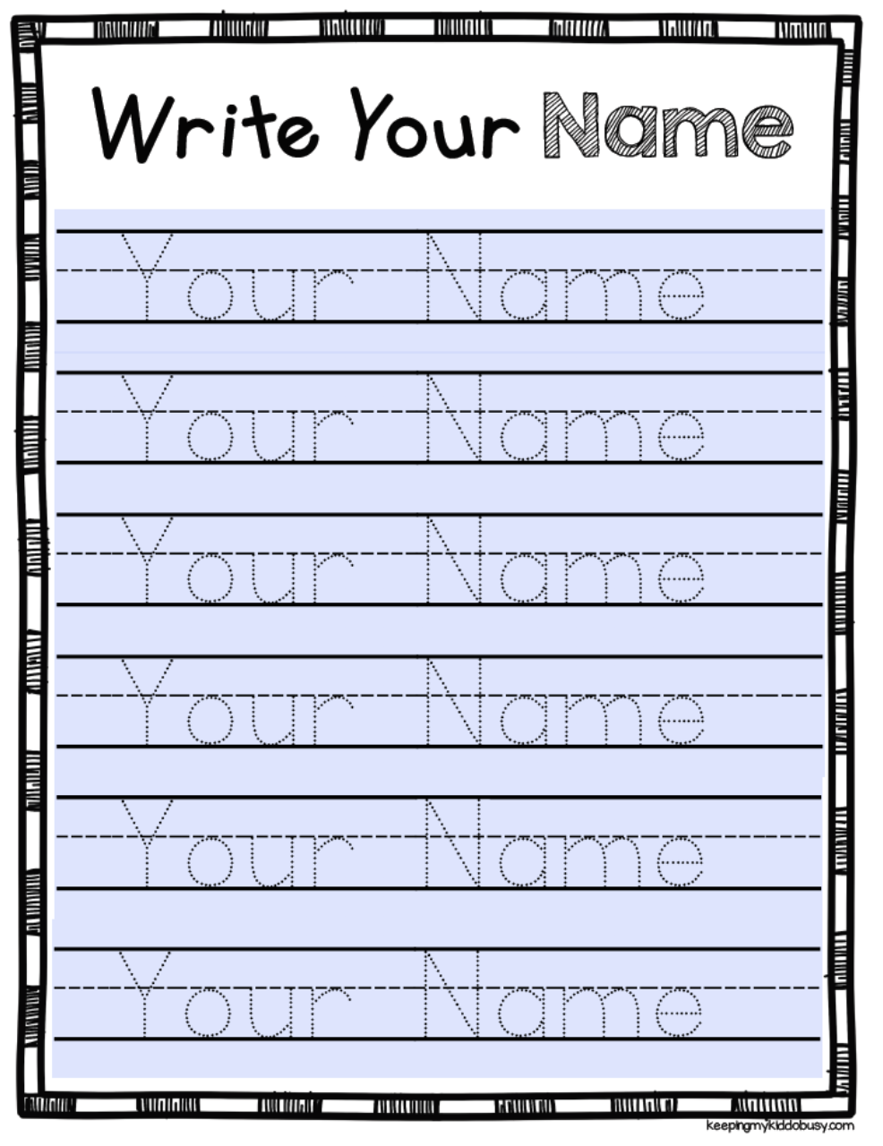 Personalized Handwriting Practice Personalized Name Tracing 