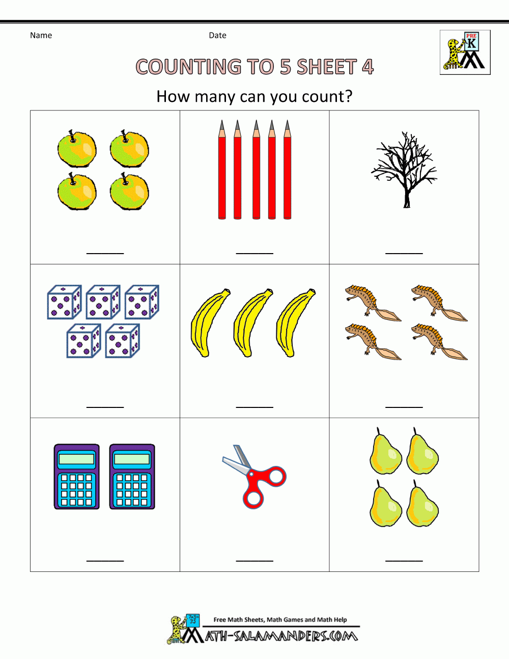 Free Printable Counting Worksheets For Pre K