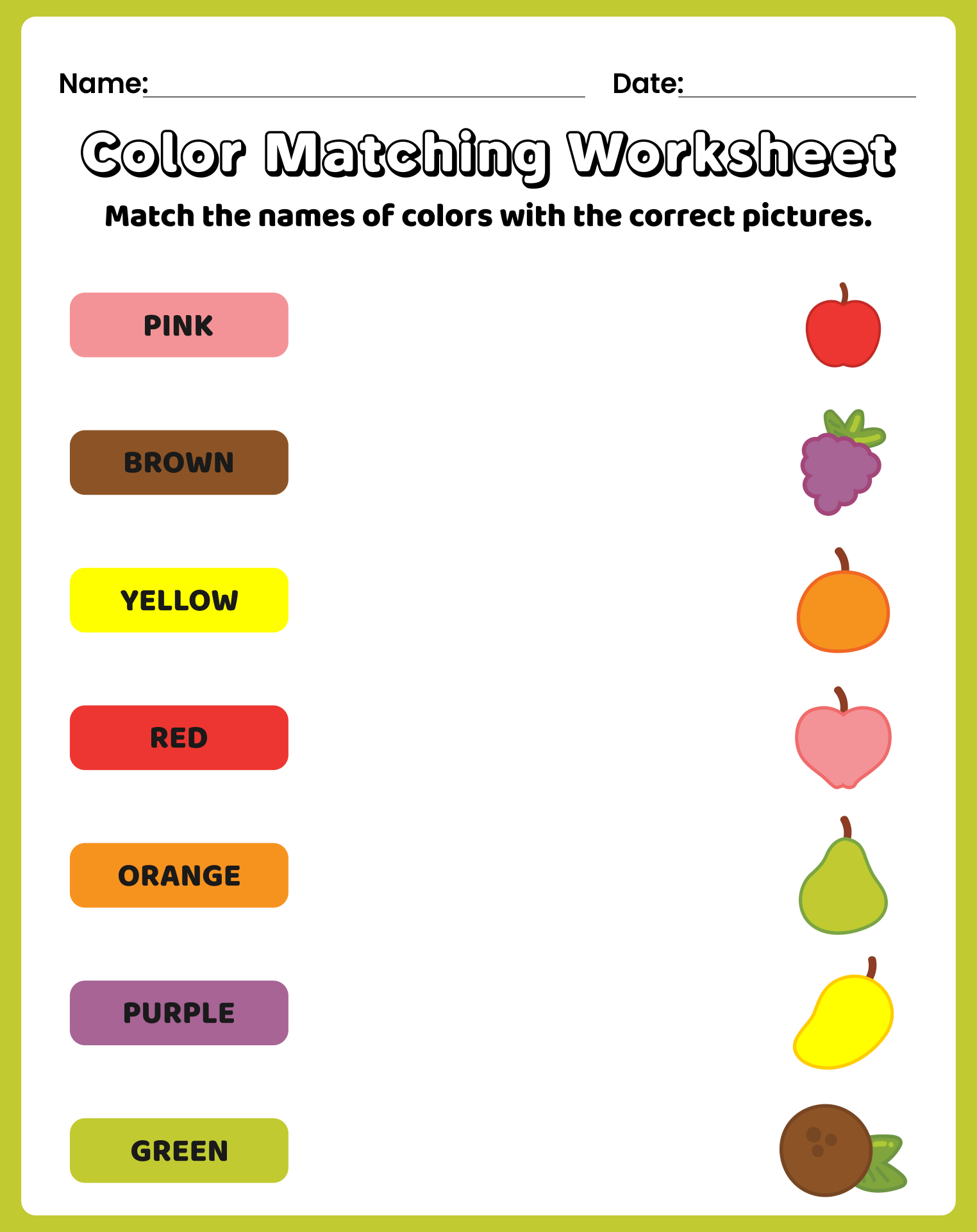 Preschool Matching Worksheets 10 Free PDF Printables Printablee