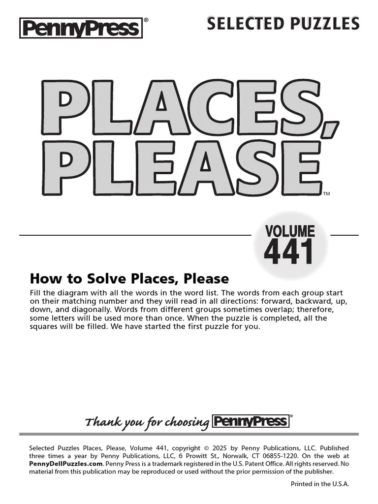 Print N Solve Books Places Please PLPFL Vol441 PDF Puzzles 