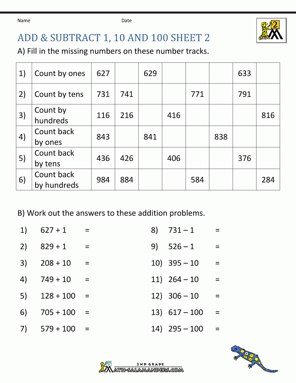 Printable Addition Subtraction Worksheets