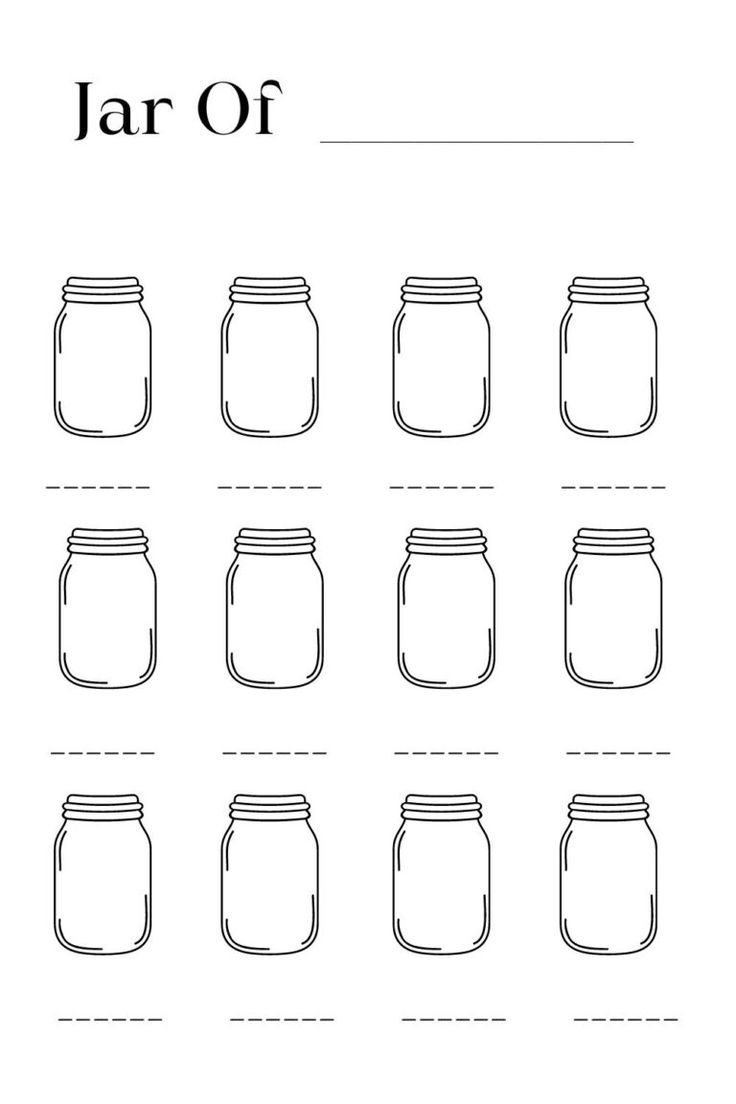 Mason Jar Printable Template