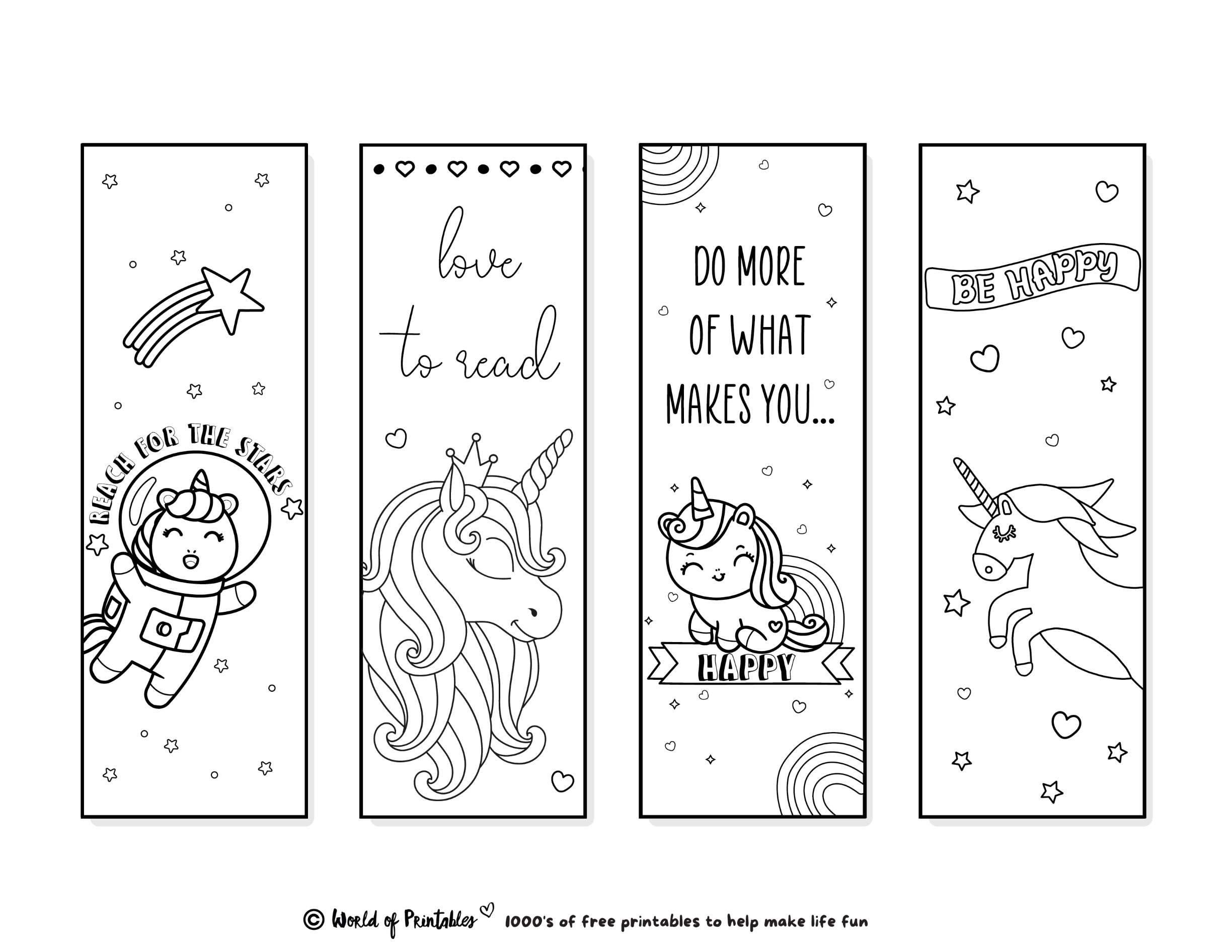 Printable Bookmarks To Color 120 For Adults amp Kids World Of 