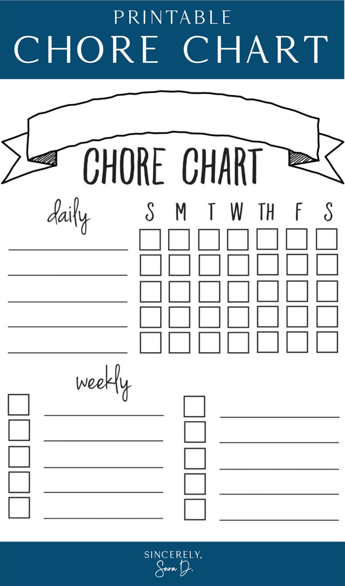 Chore List Template Printable
